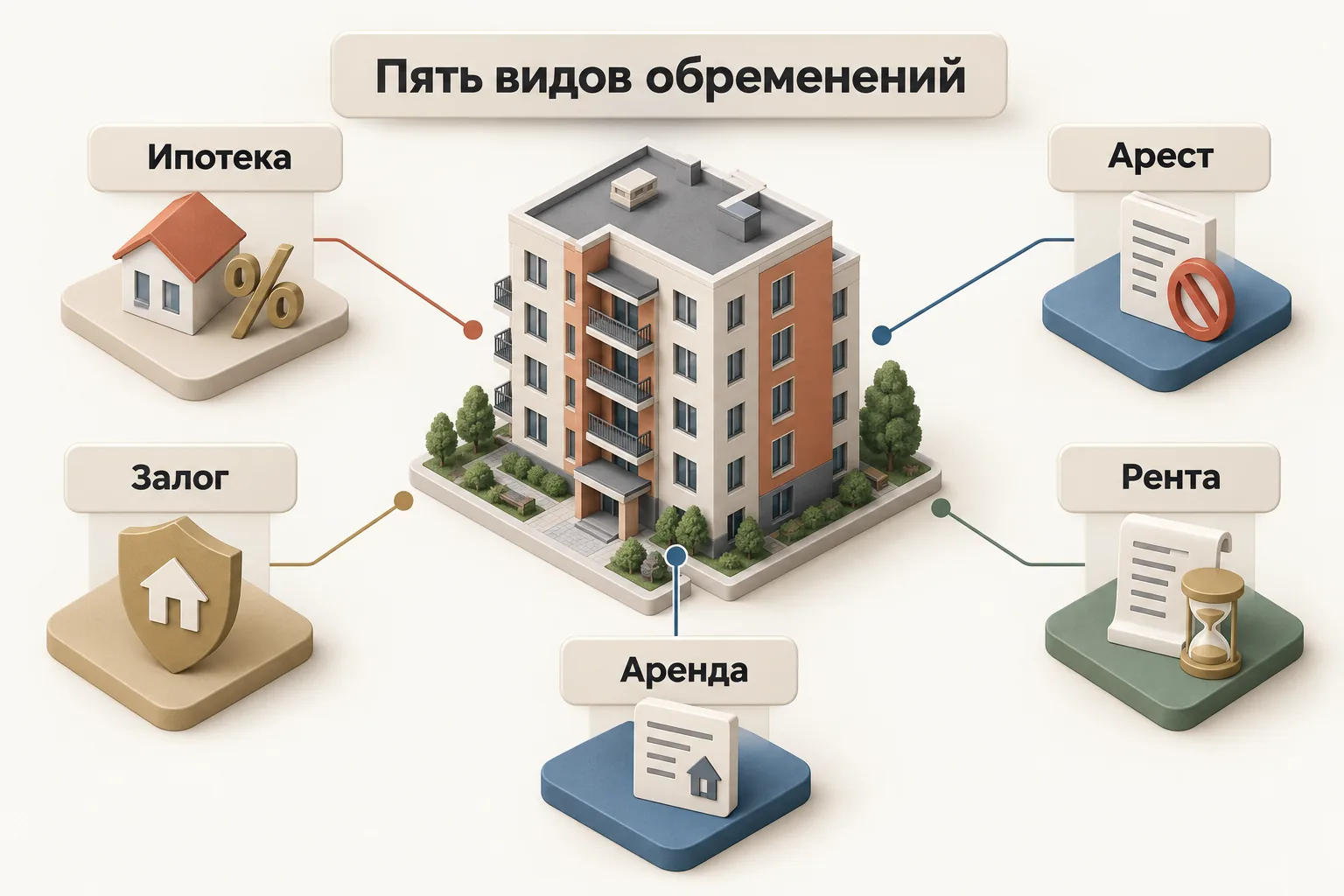 Виды обременений квартиры: ипотека, арест, залог, рента, аренда