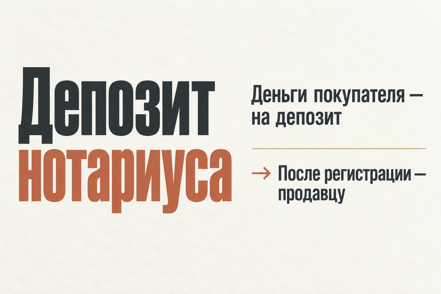 Расчёт за квартиру через депозит нотариуса