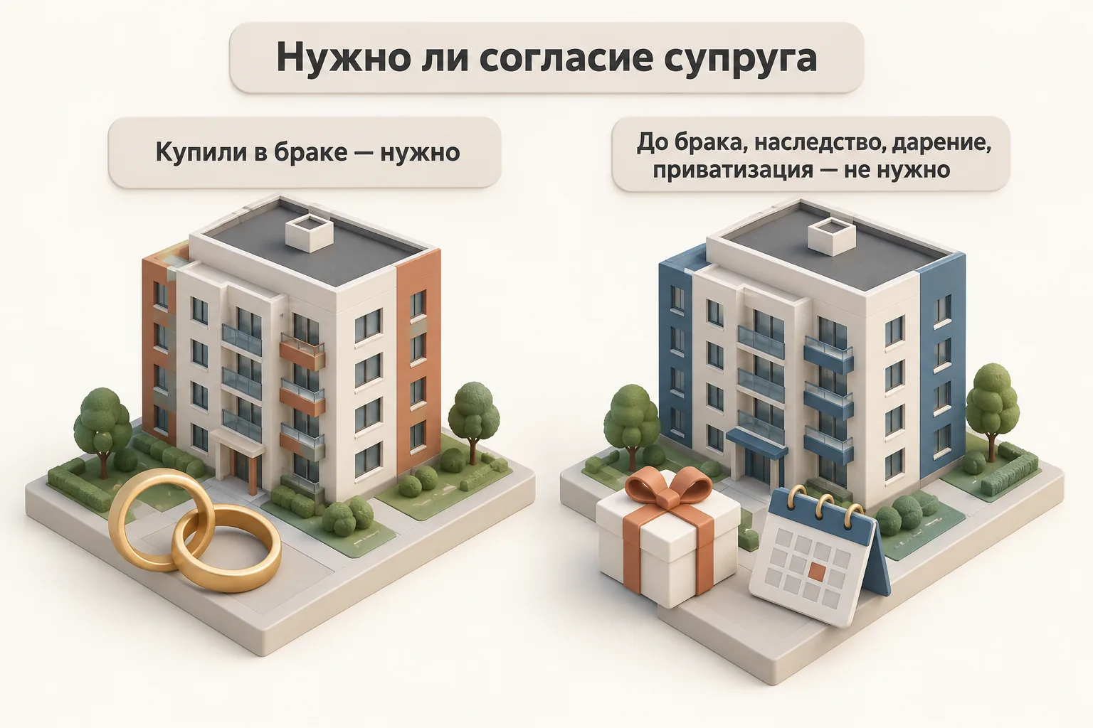 Когда согласие супруга на продажу квартиры не нужно