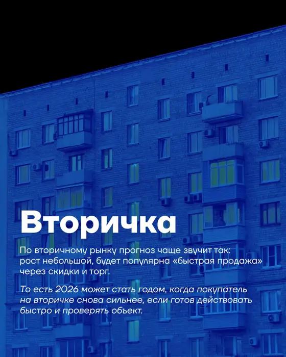 Карточка из соцсетей МАГНАТ. Вторичка: прогноз по вторичному рынку